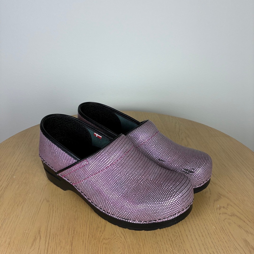 Sanita Professional Metallic Leather Clogs Women EU 40 US 8.5 Nursing Comfort